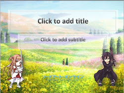anime powerpoint background sword jepang chibi template sao presentation theme week templates