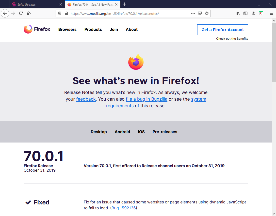 Mozilla Firefox Browser 70.0.1