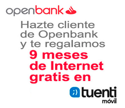Promoción Tuenti móvil internet gratis durante 9 meses con Openbank.
