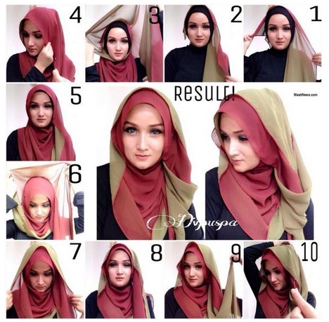 Kreasi Cara Memakai Hijab Modern Paris Kombinasi Dua Warna Kreasi Cara Memakai Hijab Modern Paris Kombinasi Dua Warna