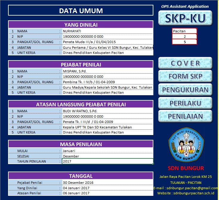 Aplikasi Sasaran Kinerja Pegawai ( SKP ) Guru Aparatur 