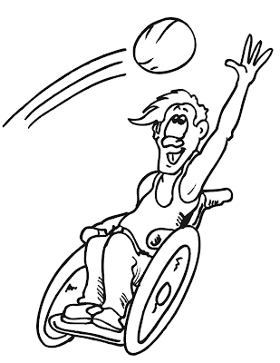 wheelchair player sports coloring pages