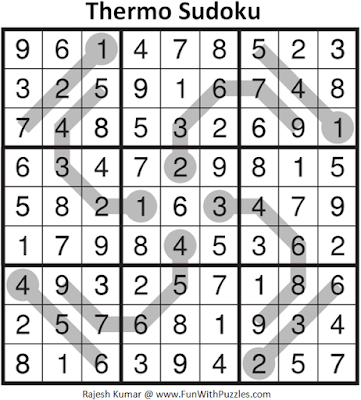 Answer of Thermo Sudoku Puzzle (Daily Sudoku League #213)