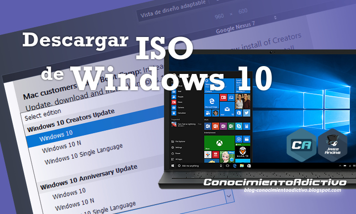 Descargar ISO Oficial de Windows 10 usando la Vista de Diseño Adaptable del navegador web, otro método para variar Descargar ISO Oficial de Windows 10 usando la Vista de Diseño Adaptable del navegador web, otro método para variar