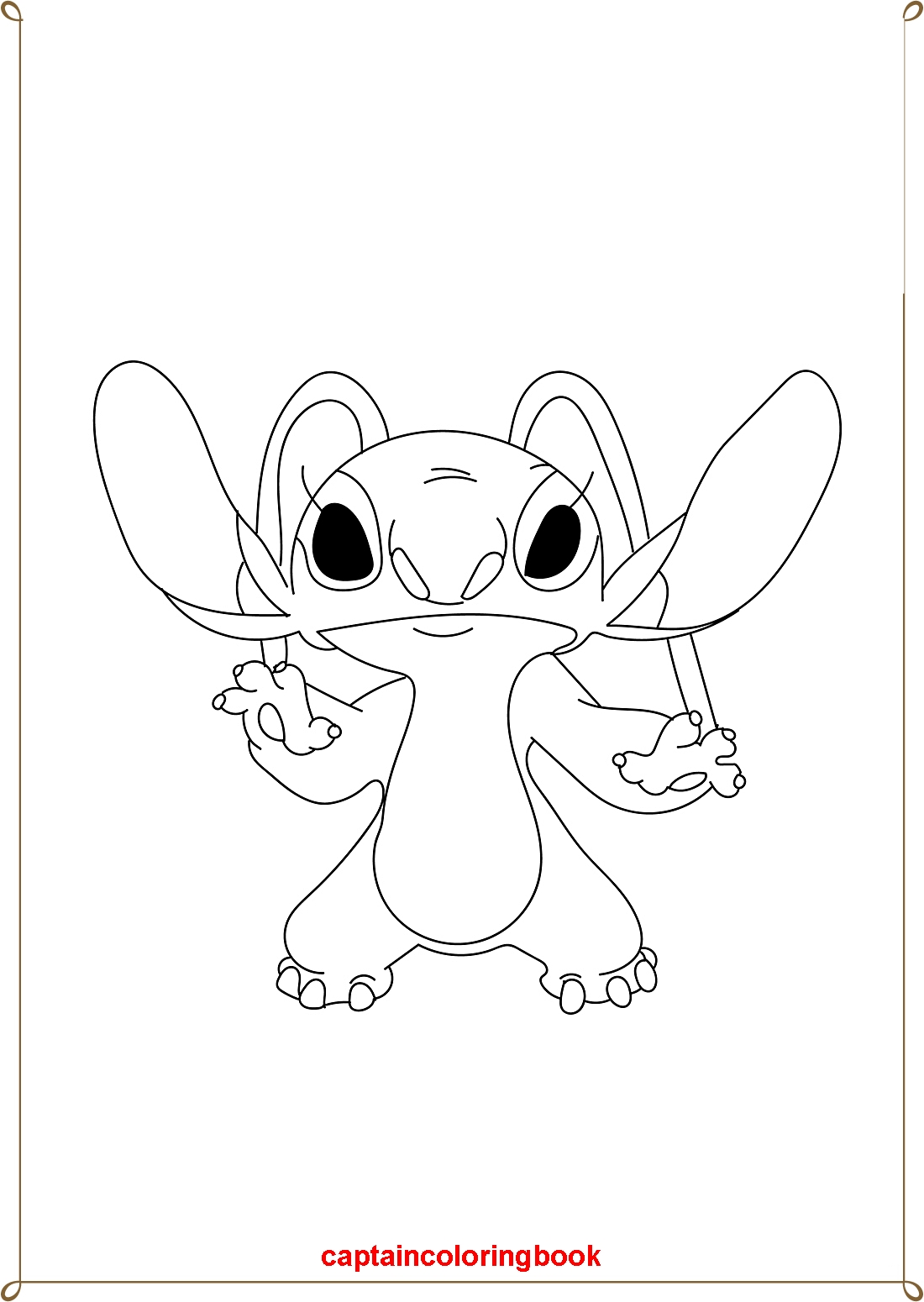Angel Adorable Stitch Coloring Pages - Stitch & Angel hugging - Lilo