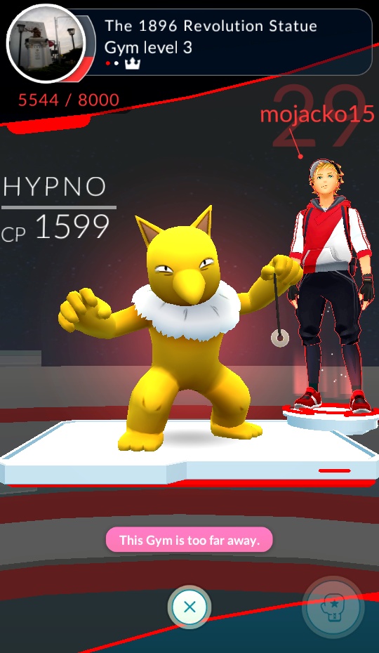 Pokemon Go Hypno in Gym