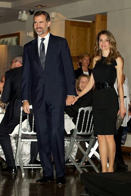  Prince Felipe and Princess Letizia at Liber 2013 Dinner