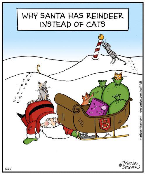 Mystery Fanfare Cartoon of the Day Santa's Cats