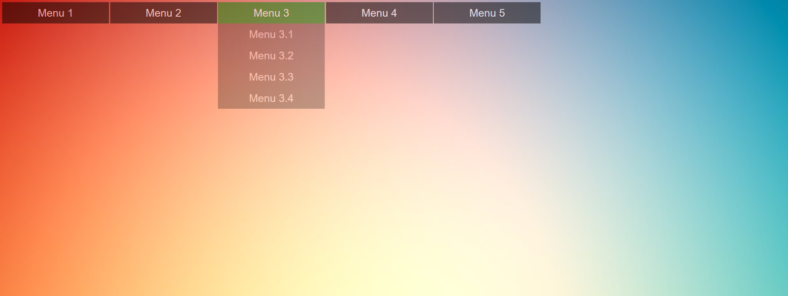 Create transparent navbar in html and css