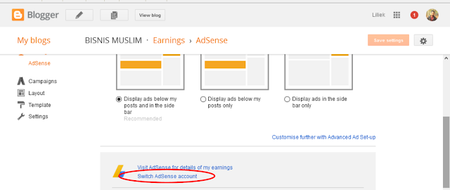 Cara Mengatasi Muncul Pesan “Tidak dapat menyimpan setelan penghasilan”  atau “Could not save earnings settings Google Adsense lisucorp.blogspot.com