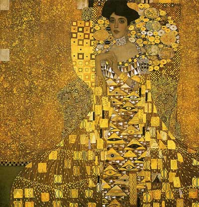 Fine Art Painting and Drawing, Portrait of People, Landscape, Cityscape,  Wildlife and Pets: Paintings with Gold Leaves decorations and Motifs by  Gustav Klimt and Luigi Carlo, the Golden Reclining Nude Avatar Beauty