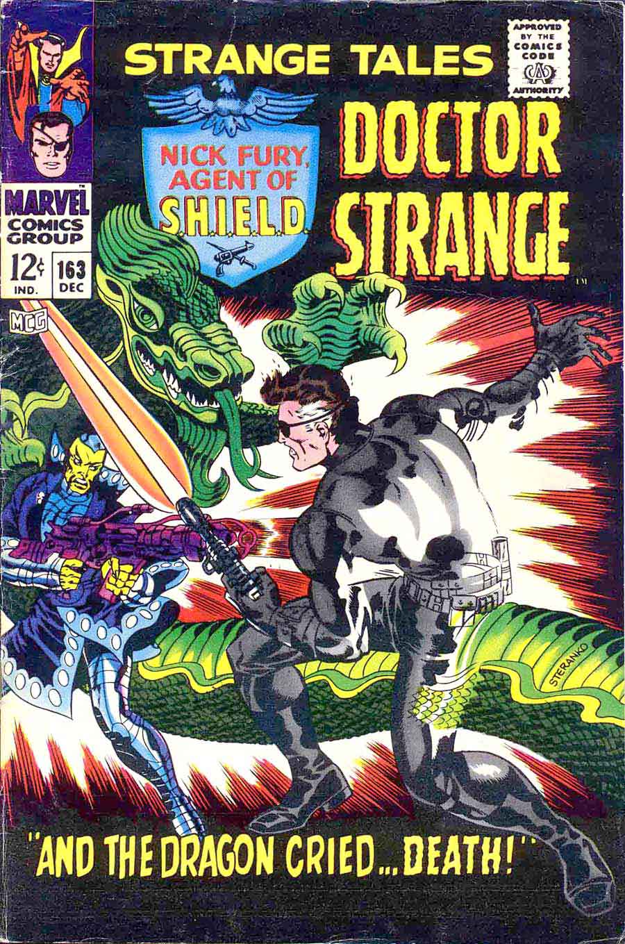 Strange Tales v1 #163 nick fury shield comic book cover art by Jim Steranko Strange Tales v1 #163 nick fury shield comic book cover art by Jim Steranko