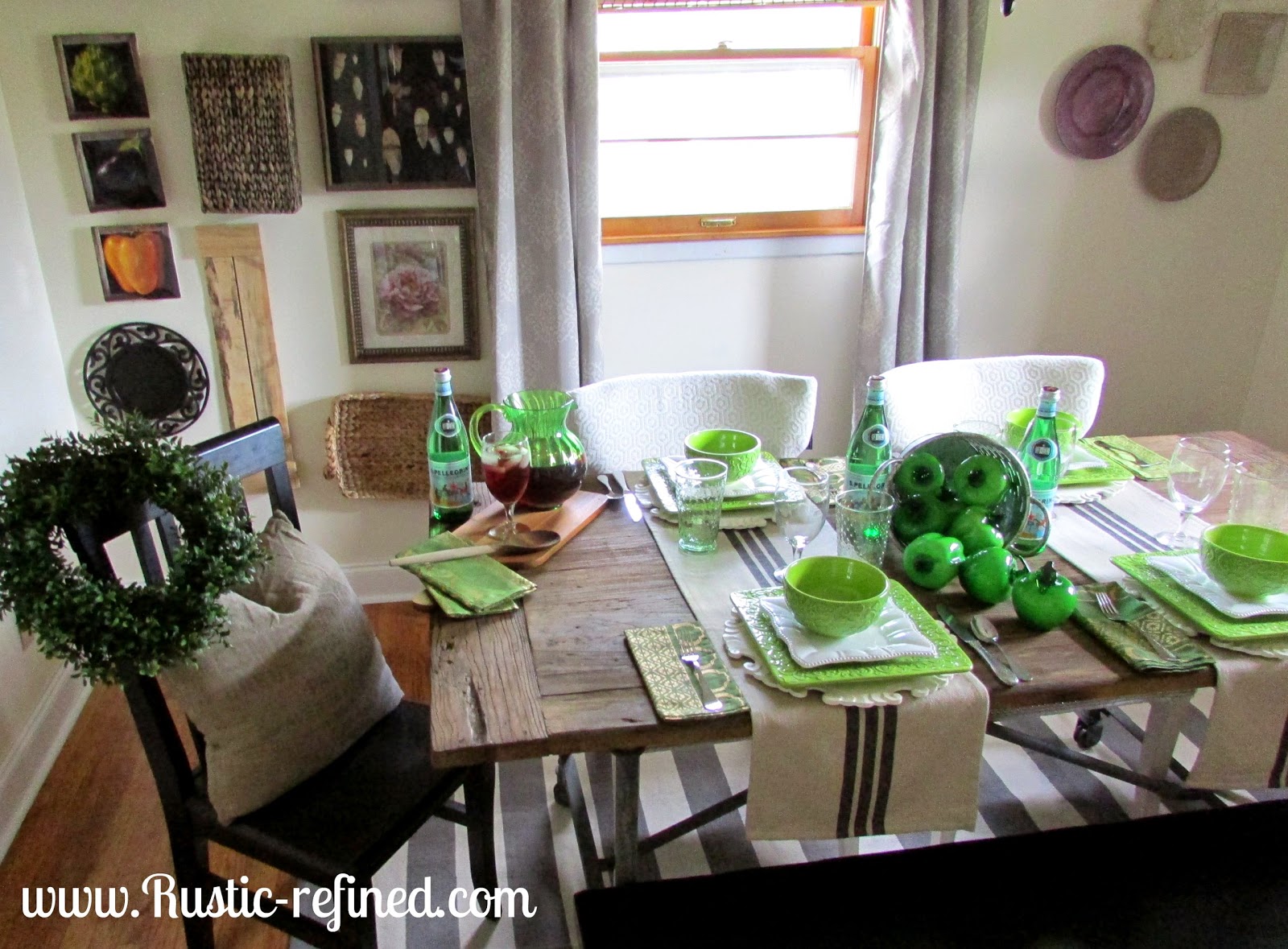 Green and White Tablescape