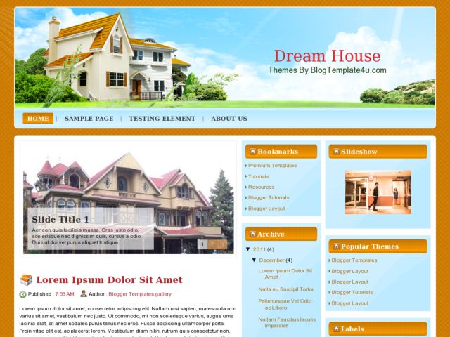 Dream House Blogger Template