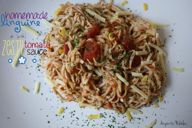 Homemade Linguine with Zesty Tomato Sauce