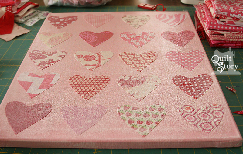 Quilt Story Valentine Canvas decor tutorial....