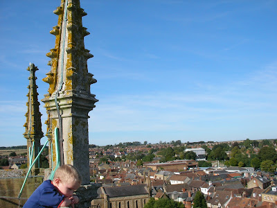 view from roof of sherborne abbey