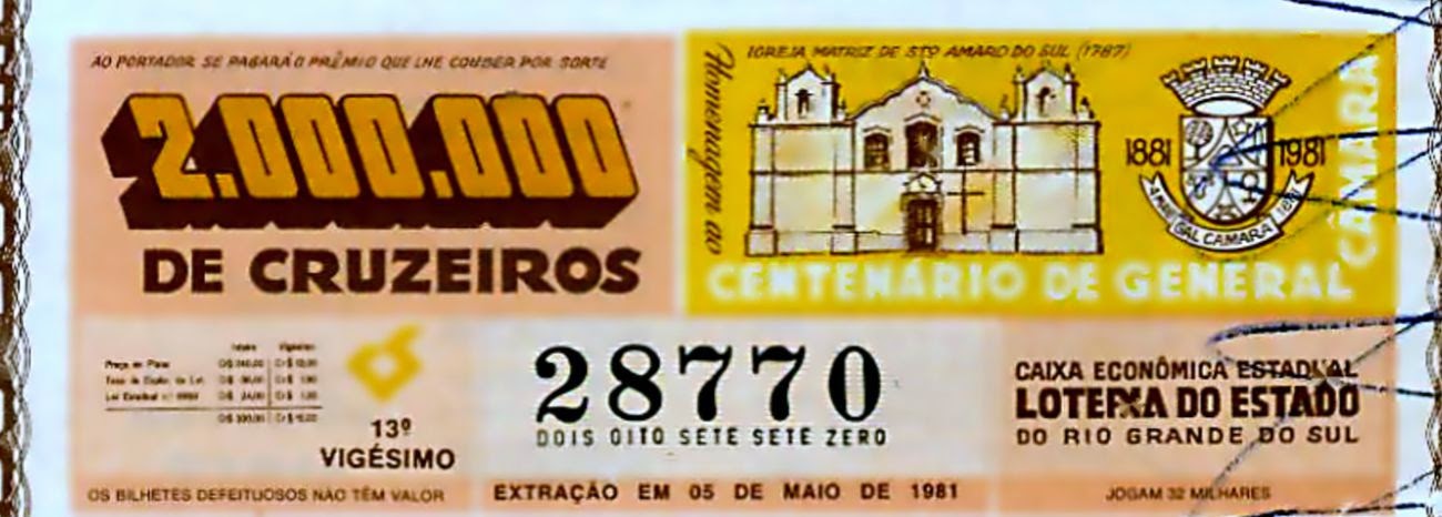 LOTERIA DO ESTADO DO RIO GRANDE DO SUL  05/05/1981