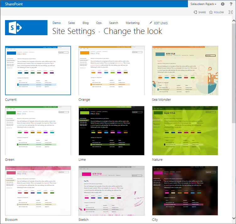 create a new composed look sharepoint 2013