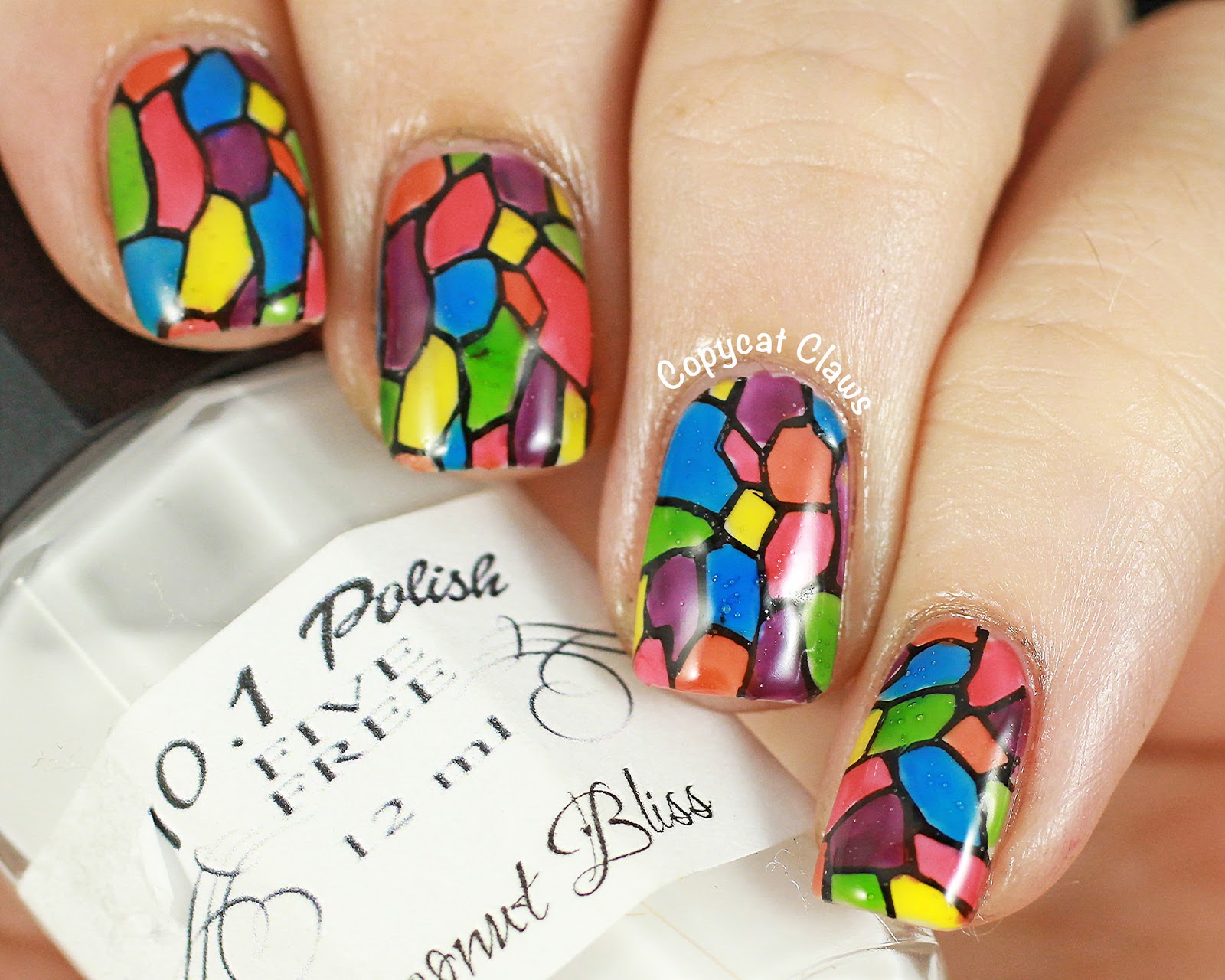 1. Stained Glass Nail Art Design - wide 1