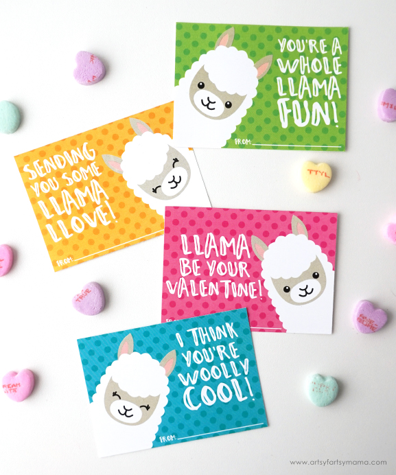 Free Printable Llama Valentines Artsy fartsy Mama