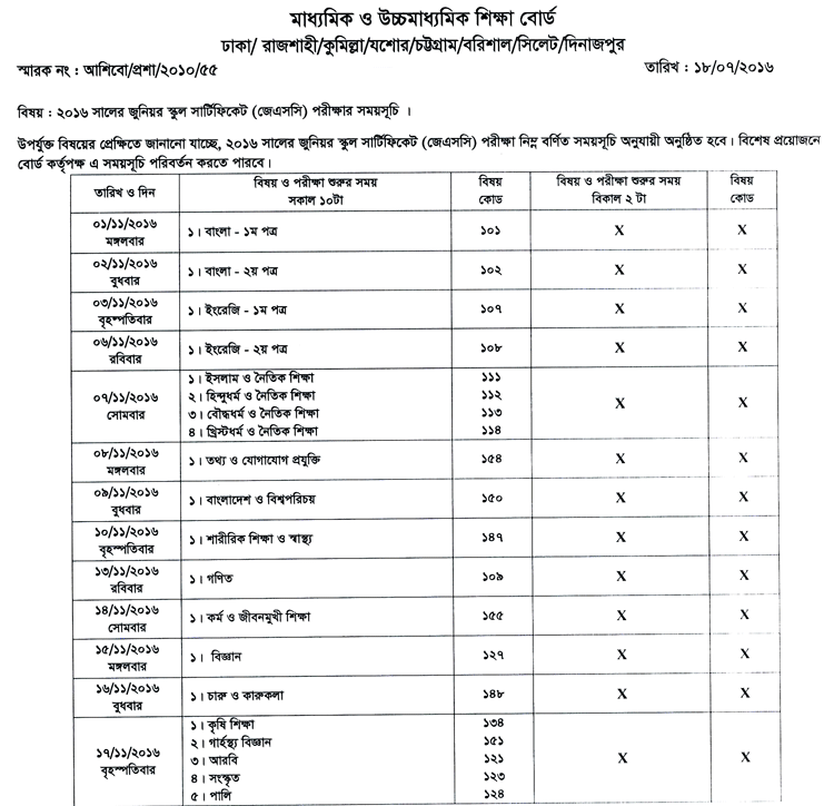 Jsc Exam Routine 2015 Pdf File