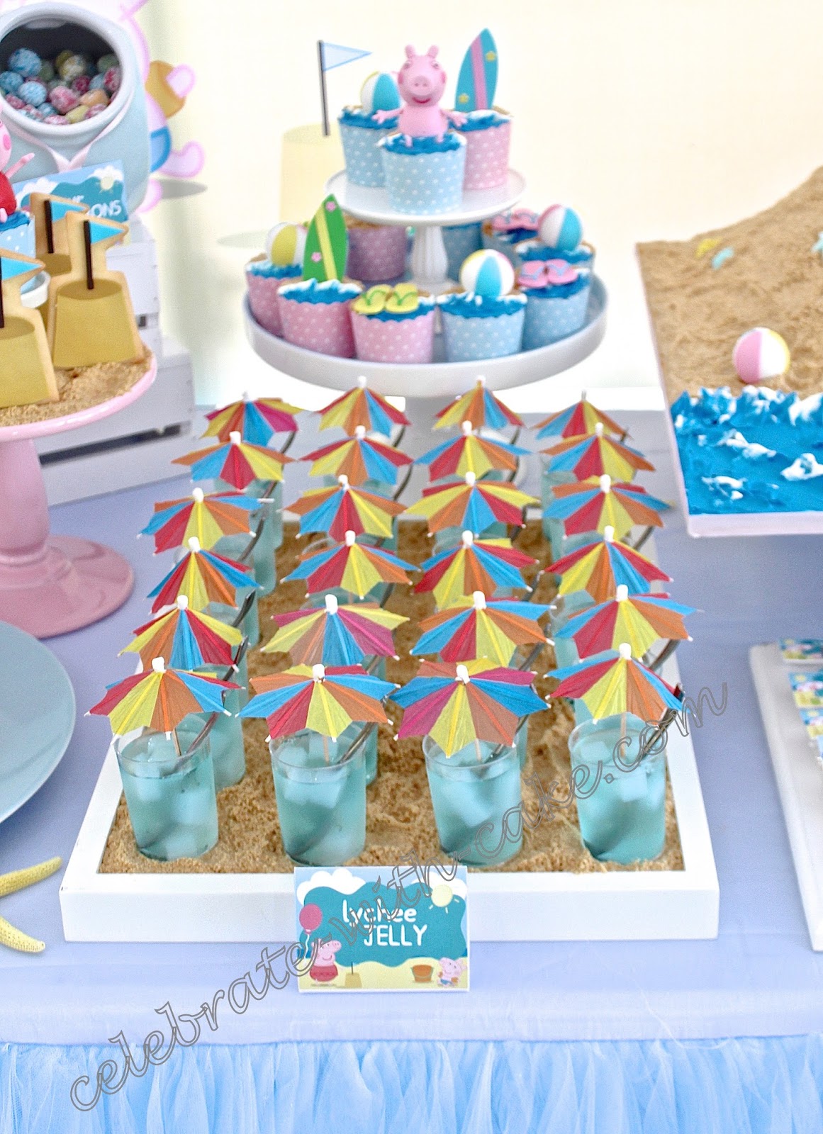 Celebrate With Cake Peppa Pig At The Beach Dessert Table Click