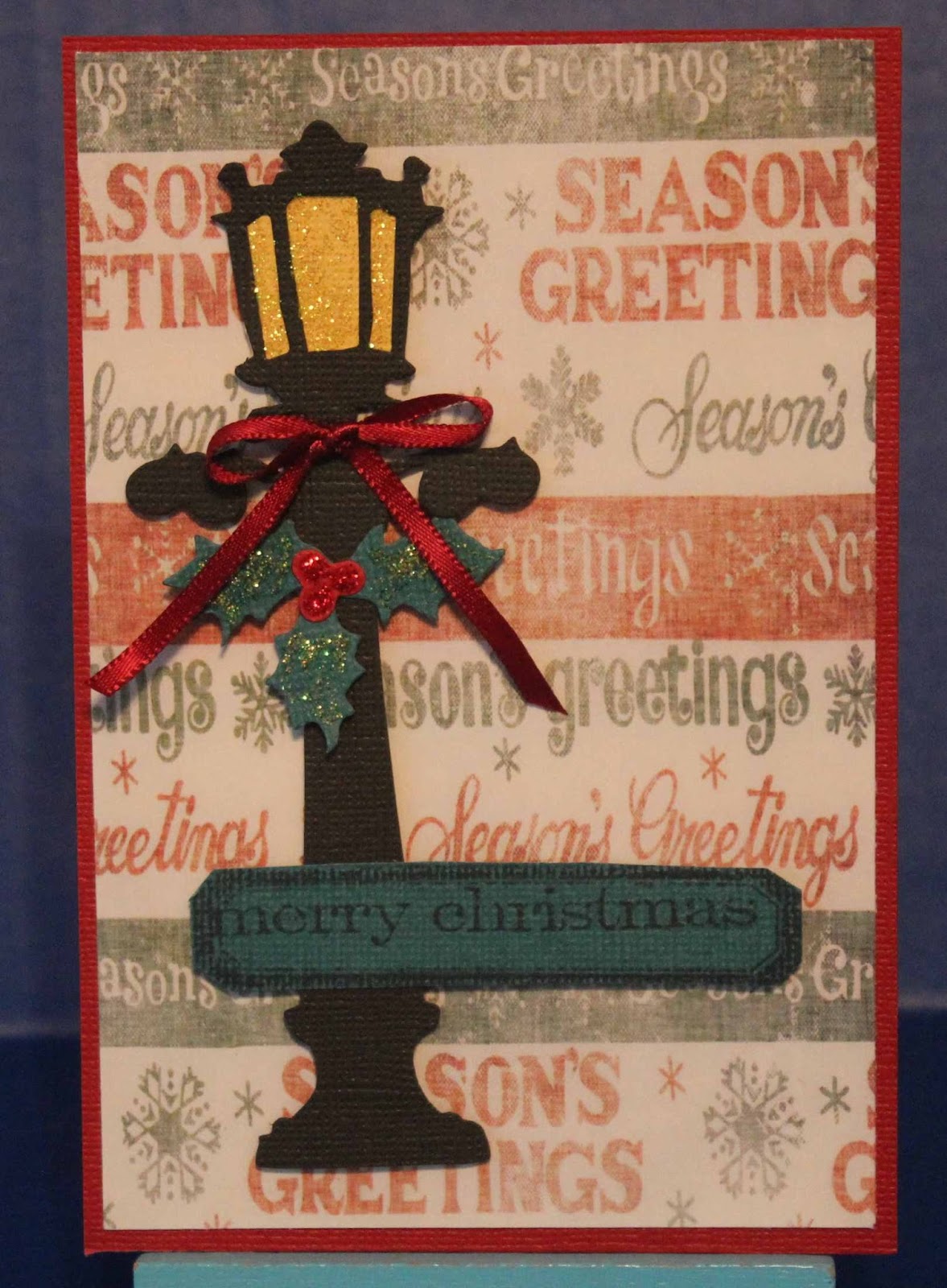 Created by Sunshine HoneyBee Lamp Post Christmas Card