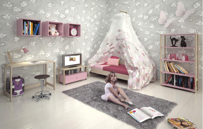 παιδικό εφηβικό δωμάτιο, παιδικό εφηβικό κρεβάτι,στρώμα, ντουλάπα κομοδίνο, βιβλιοθήκη, γραφείο, στρώμα, καρέκλα, διακόσμηση