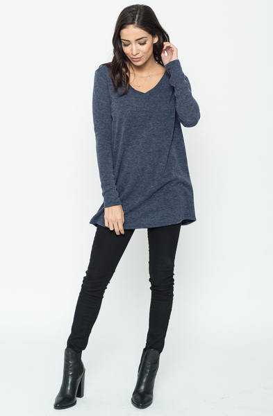 Buy Now Navy Back Ribbon Sweater Tunic (Final Sale) Online $24 -@caralase.com