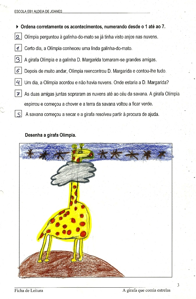 EB1 ALDEIA DE JOANES: A GIRAFA QUE COMIA ESTRELAS