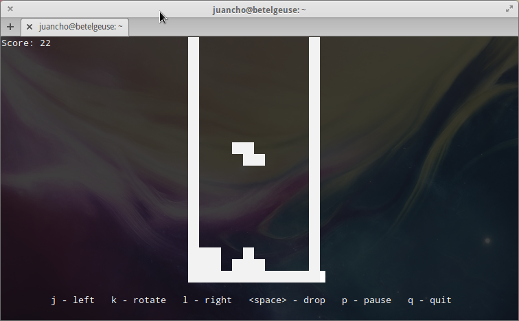 Tetris desde la línea de comandos Tetris desde la línea de comandos