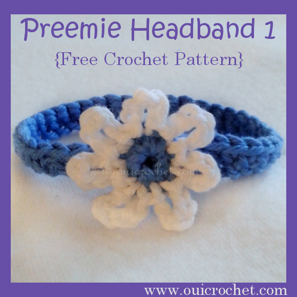 crochet headband with tiny witch hat pattern