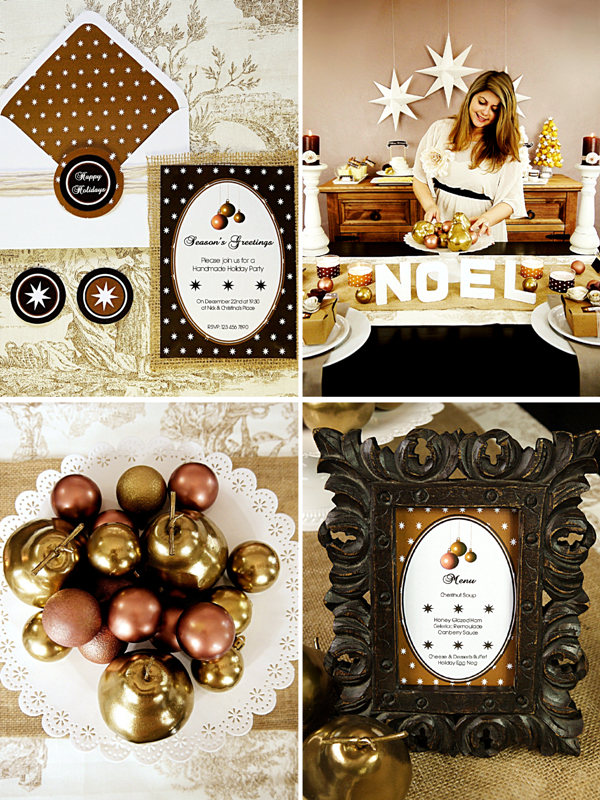 Handmade Holiday Party for HGTV with Free Printables - BirdsParty.com