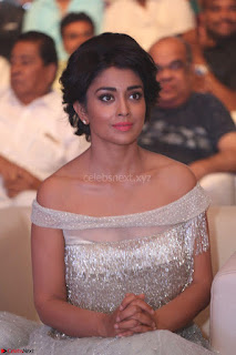 Shriya Saran in Stunning White Off Shoulder Gown at Nakshatram music launch ~  Exclusive (5)