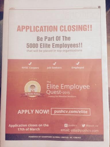 1 Applications are closing! Apply for the Elite employment quest 2015
