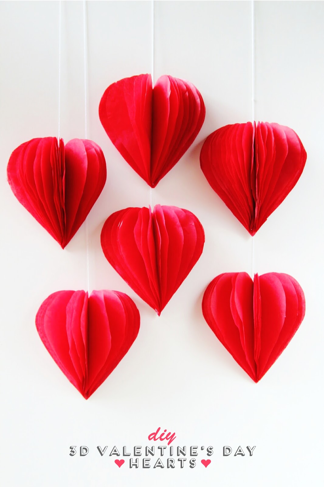 DIY 3D VALENTINE'S DAY TISSUE PAPER HEART DECORATIONS. Gathering Beauty