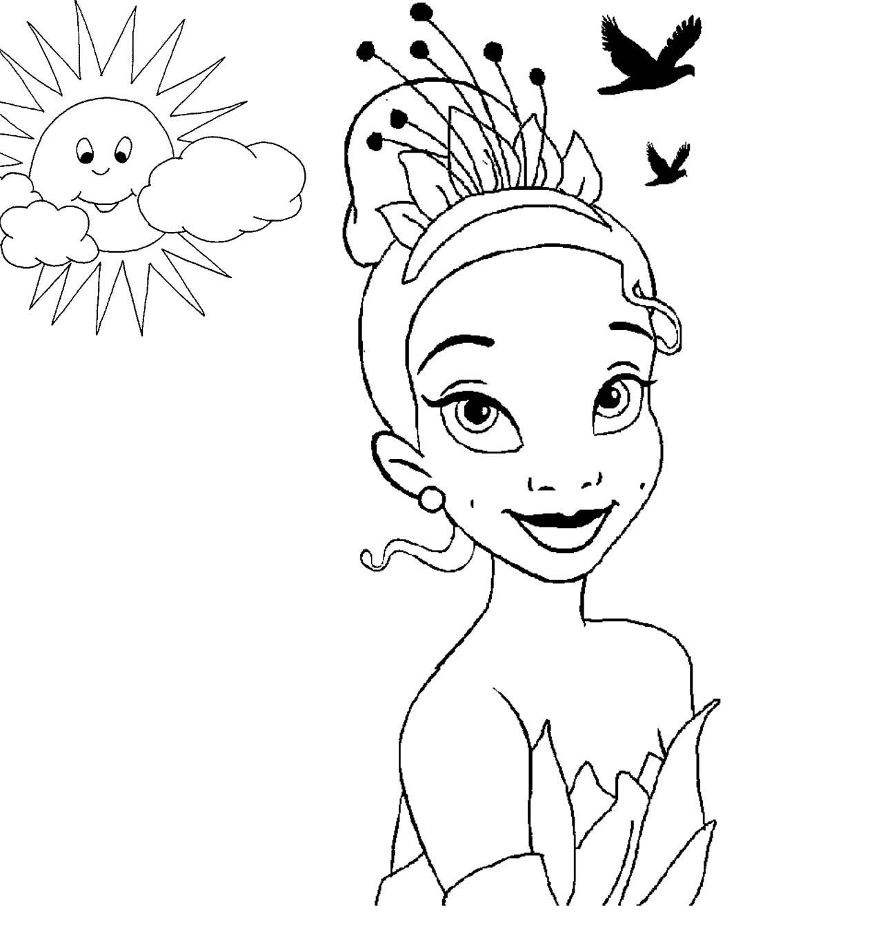 Disney Princess Tiana Coloring Pages To Girls