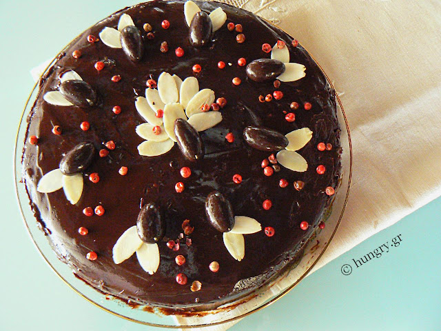 Chocolate Torte Cake with Pink Pepper