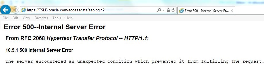 Blog For DBA Consultants AccessGate Login Fails With HTTP 500 Error 