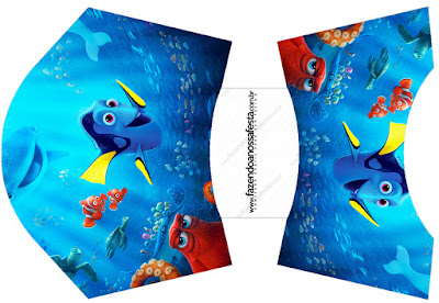 Buscando a Dory: Cajas para Imprimir Gratis. Esta es para patatas o papas fritas de Buscando a Dory.