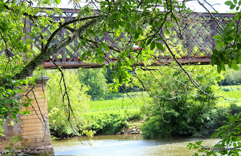 Le long de la rivière, un chemin de halage dans le Lot [France