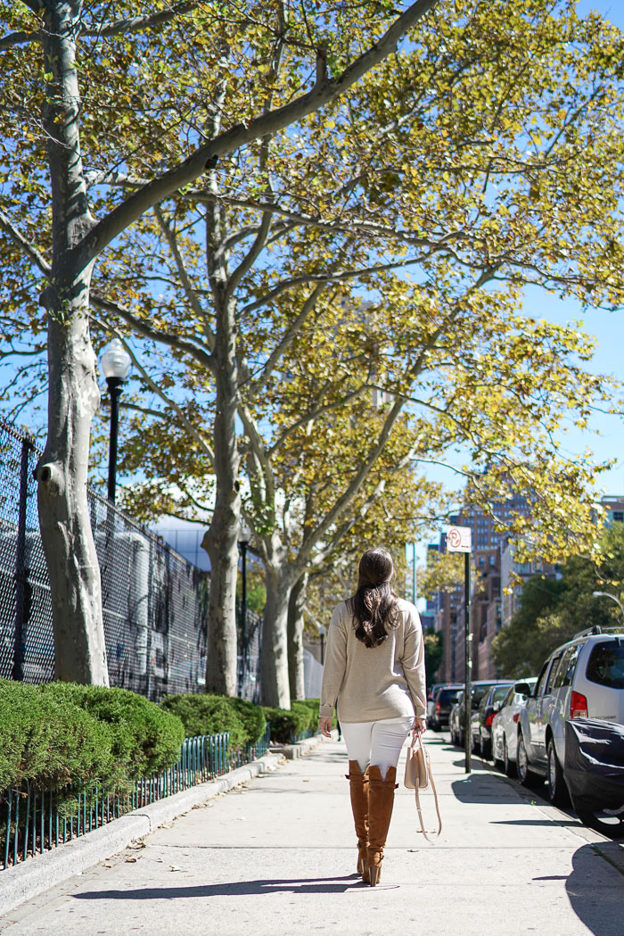 Krista Robertson, Covering the Bases, Travel Blog, NYC Blog, New York & Company, Preppy Blog, Fashion Blog, Travel, Fashion Blogger, NYC, What to wear-to-work, Work outfits, How to Dress for Work, Fall Outfits, Fall Style, Cashmere Sweater, White after Labor Day
