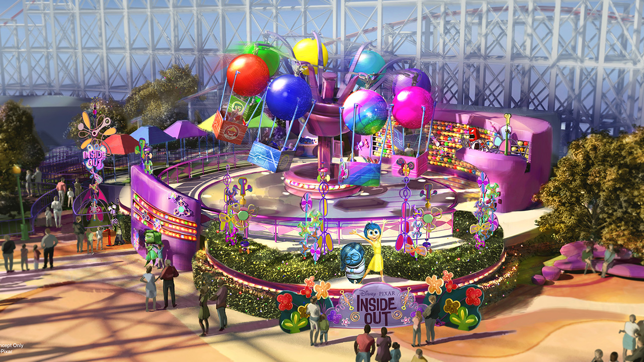 Inside Out Emotional Whirlwind Ride Announced For Pixar Pier At - pixar pier full boardwalk roblox