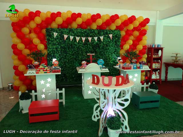 Mesa provençal simples tema Turma da Mônica Mesa provençal Turma da Mônica para festa de aniversário feminino