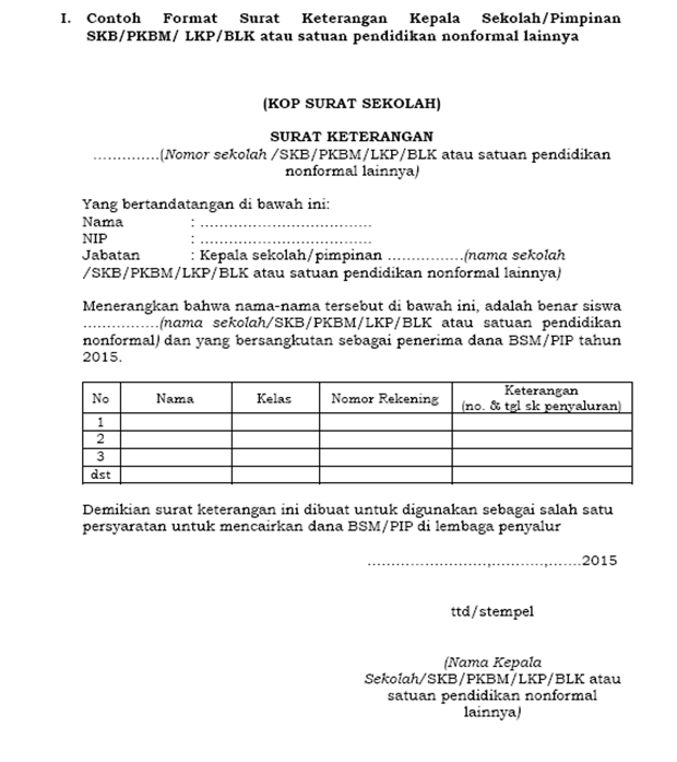 Contoh Surat Kuasa Dari Kepala Sekolah Kepada Bendahara Sekolah