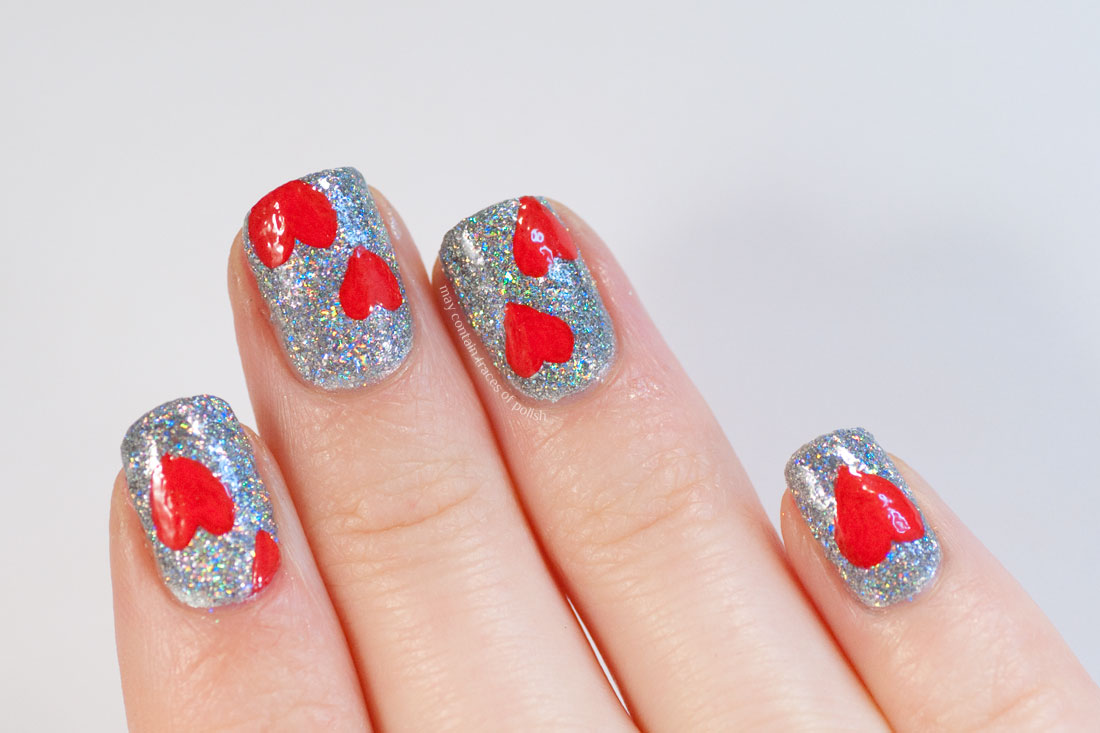 New Year's Eve Holo Heart Nails May contain traces of polish