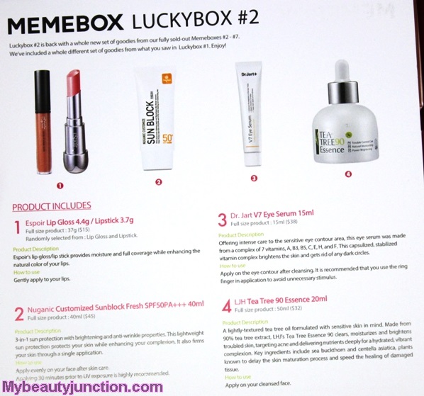 Memebox Luckybox 2 unboxing, review: Korean beauty box