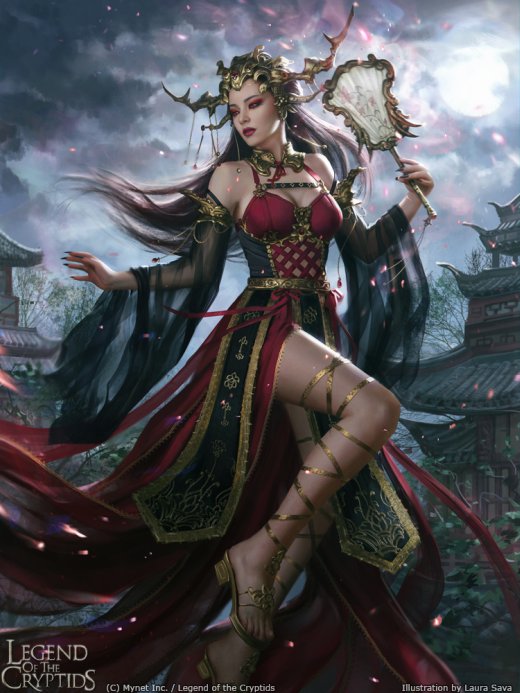 As belas mulheres nas ilustrações de fantasia para o game Legend of the Cryptids de Laura Sava Laura Sava anotherwanderer deviantart arte ilustrações fantasia belas mulheres card game legend of the cryptids