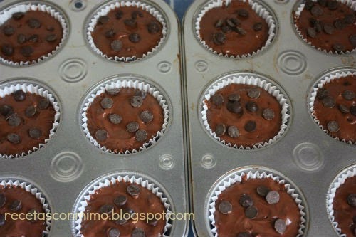 Muffins en la bandeja